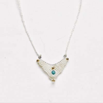 adina macrame necklace white