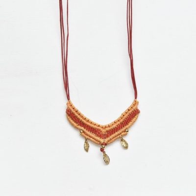 adina macrame necklace red
