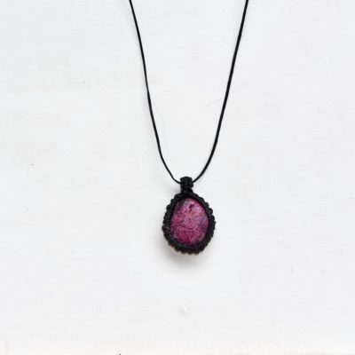 adina macrame necklace black