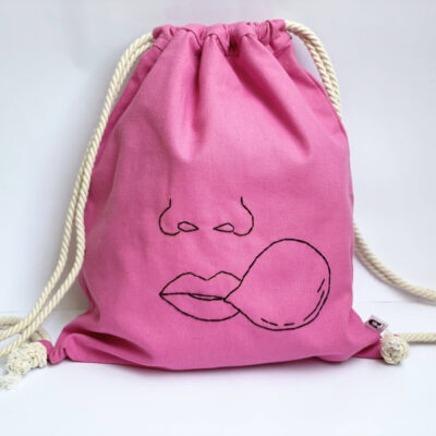 תיק שק מסטיק בזוקה בעבודת יד