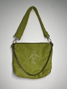 תיק הובו ירוק קטן רקמה בעבודת יד